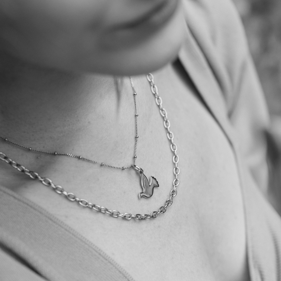 Silver Bobble Chain Necklace