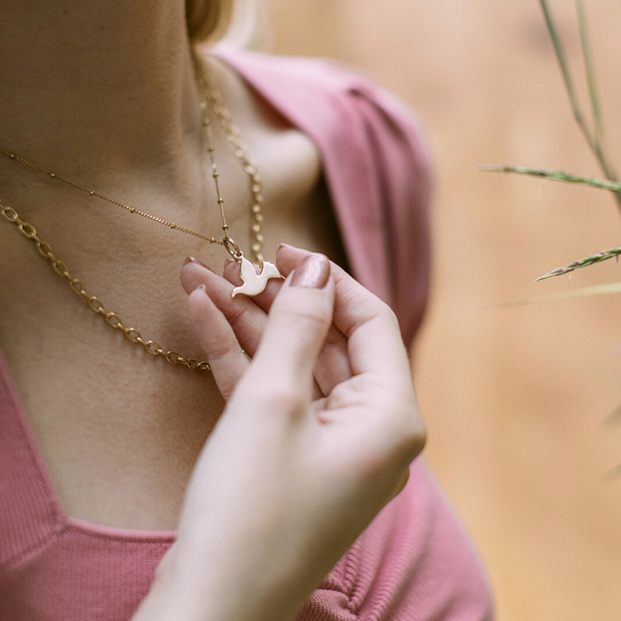 Rose Gold Bobble Chain Necklace